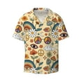 thumbnail image 1 of Vsdgher 70s Hippie Style Print Men's Wrinkle Free Untucked Cuban Shirt Business Casual Button Down Shirts Short Sleeve Shirt, 1 of 7