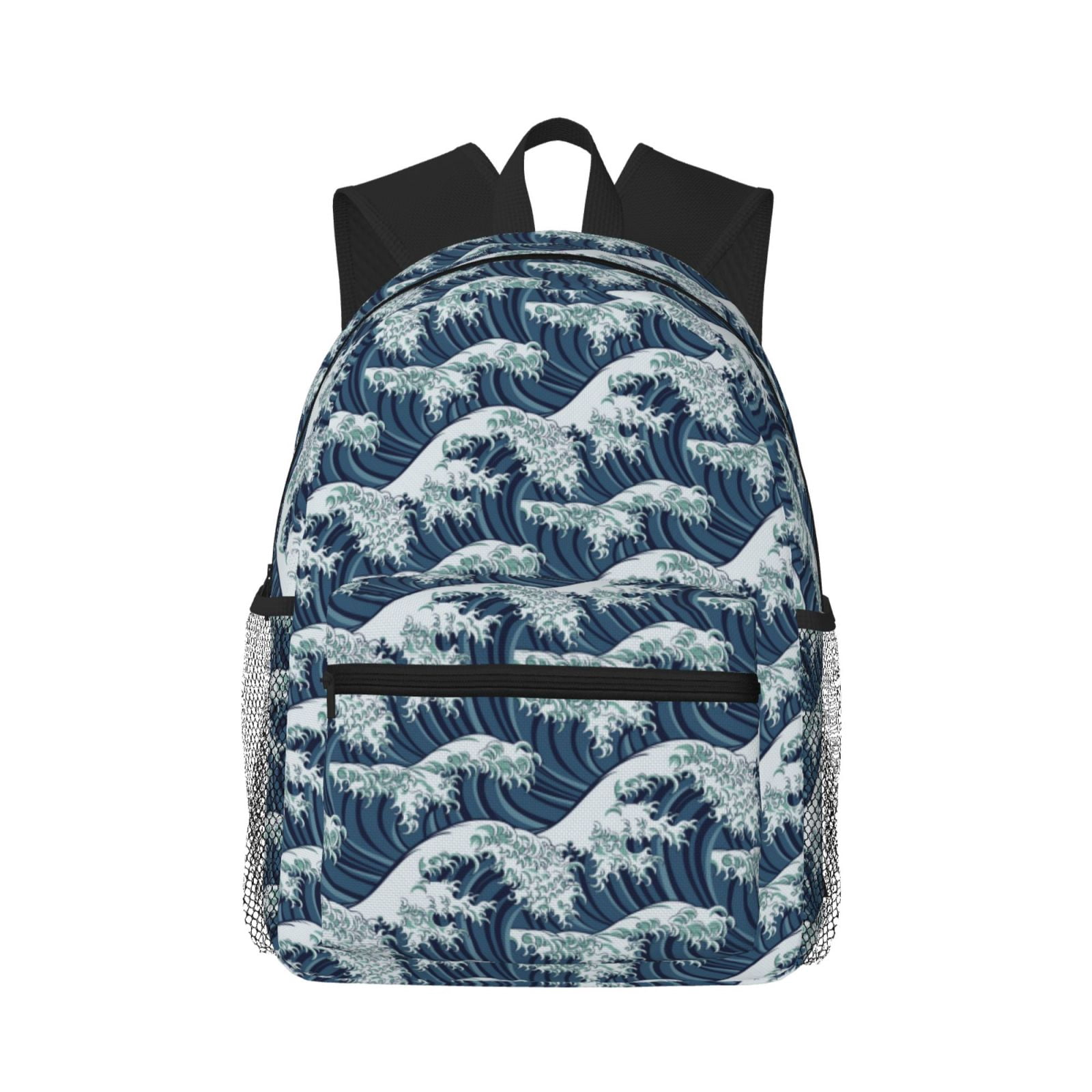 Vsdgher A Japanese Great Wave Unisex Large Capacity Bookbag, Schoolbag, Casual Daypack for High School, College, Teens, Travel, Work