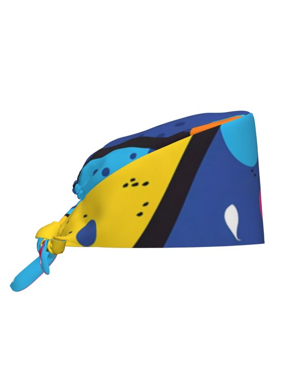Abstract Color Splash Men Women Adjustable Cap Working Hat Tie Back Cap, Work Cap
