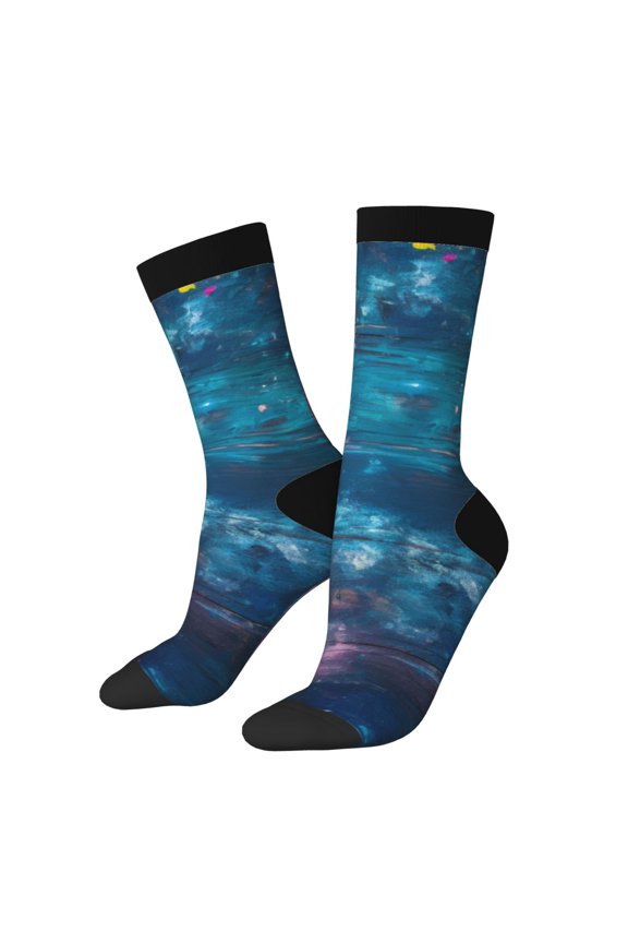 Abstract Colorful Art Supplies Crew Socks for Men & Women, Breathable Casual Athletic Ankle Socks