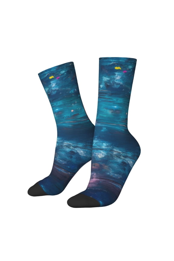 Abstract Colorful Art Supplies Crew Socks for Men & Women, Breathable Casual Athletic Ankle Socks