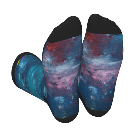 Vsdgher Abstract Colorful Art Supplies Unisex Crew Socks Lightweight Breathable Ventilation Ankle Socks, Mid-calf socks for Daily