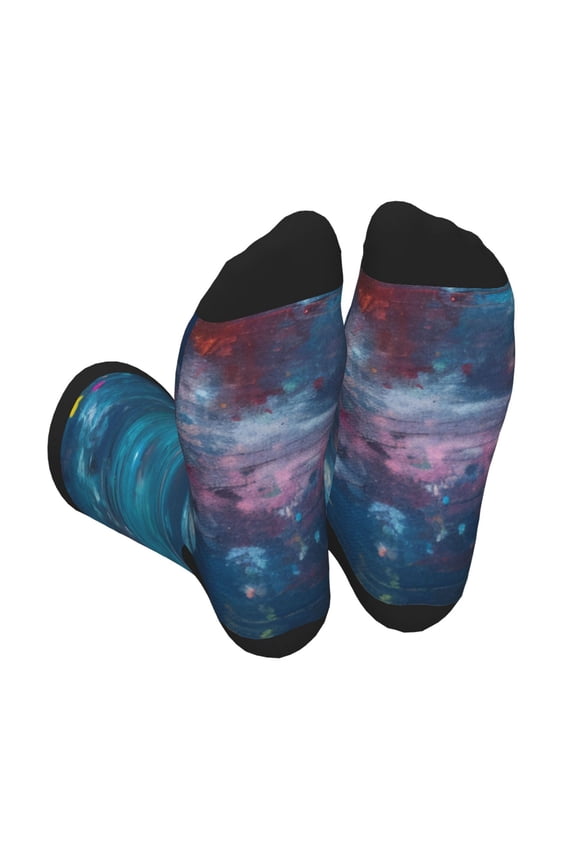 Abstract Colorful Art Supplies Unisex Crew Socks Lightweight Breathable Ventilation Ankle Socks, Mid-calf socks for Daily