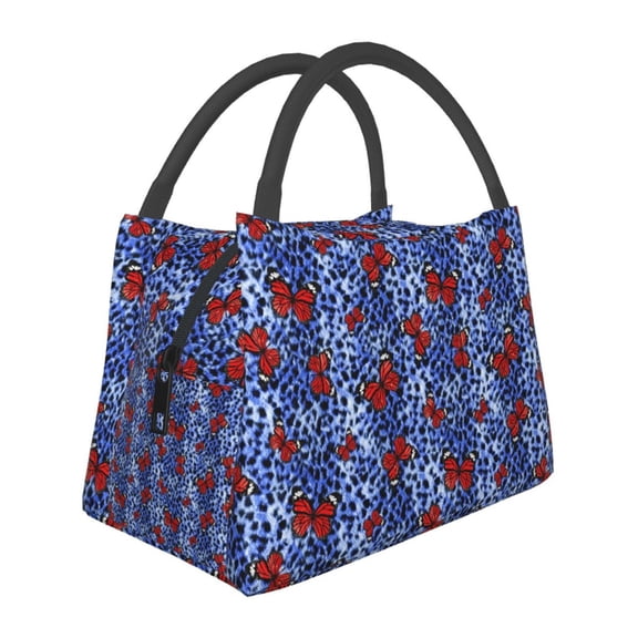 Vsdgher Abstract Colorful Butterflies Print Insulated Reusable Bags with Sturdy Zipper and Handles, Foldable Totes for Hot or Cold Food Bring or Delivery