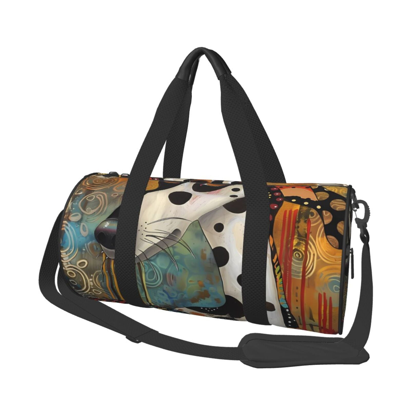 Vsdgher Abstract Dalmatian Art 45L Foldable Duffel Bag, Sports Gym Bag,Overnight Bag, Portable Weekender Bag for Airplanes