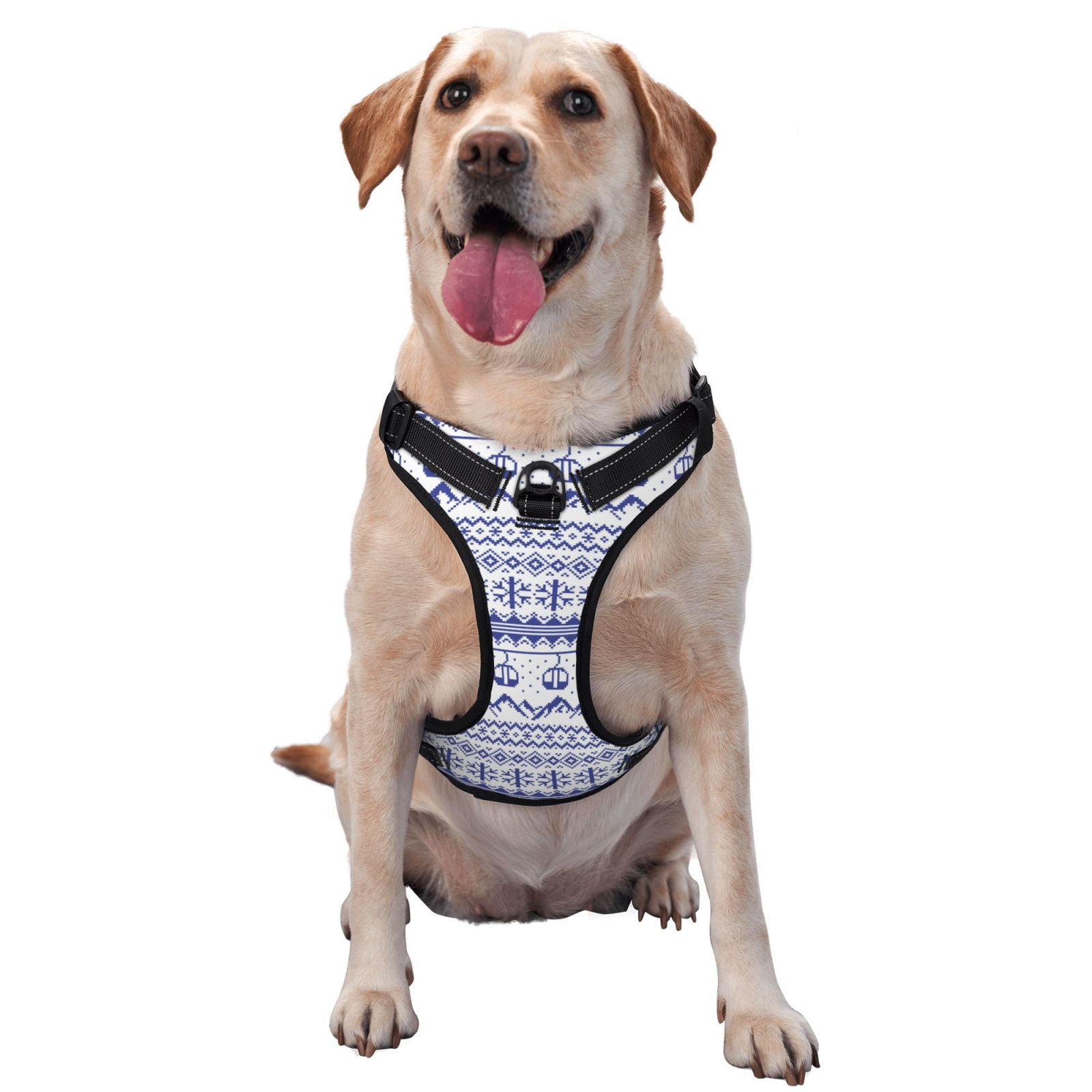 Vsdgher Abstract Gondola Snowflake Dog Harness, No-Pull Pet Harness, Dog Vest, Pet Vest for Small to Large Dogs-Small