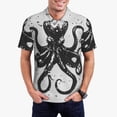 thumbnail image 1 of Vsdgher Abstract Ink Octopus Polo Shirts for Men, Men's Short Sleeve Stretch Polo Shirt, Shirts for Men-Small, 1 of 6