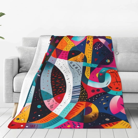 Vsdgher Abstract Jazz Instrumental Ultra-Soft Micro flannel Blanket Throw Blankets for Couch Sofa, Bed (4 sizes)-80"x60"