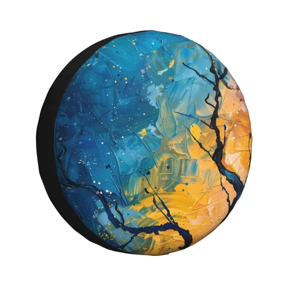 Vsdgher Abstract Night Sky Tree for Spare Tire Cover, Tire Wheel Protector Wheel Cover Fit for Truck,Trailer,RV,SUV,Camper and Most Vehicle-14 inch