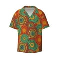 thumbnail image 1 of Vsdgher Abstract Pattern Print Men's Wrinkle Free Untucked Cuban Shirt Business Casual Button Down Shirts Short Sleeve Shirt, 1 of 1