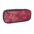 thumbnail image 1 of Vsdgher Abstract Red Marble Print Pen Case Leather Pencil Pouch Markers Holder Big Capacity Bag with Zippered Pocket for Stationery Tool, 1 of 6