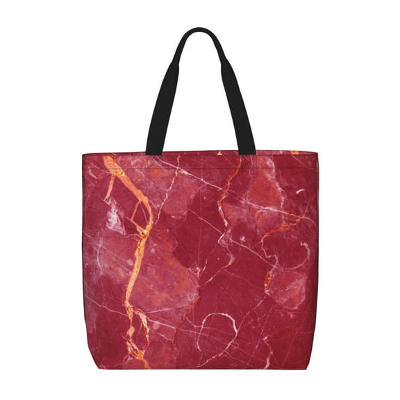 Vsdgher Abstract Red Marble print Tote Bag for Women Shoulder Bag with Zipper Large Shoulder Bag Handle Handbag Portable Washable for Travel, Work
