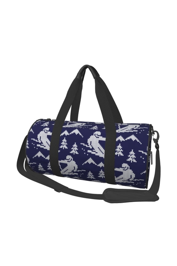 Abstract Skiing 45L Foldable Duffel Bag, Sports Gym Bag,Overnight Bag, Portable Weekender Bag for Airplanes