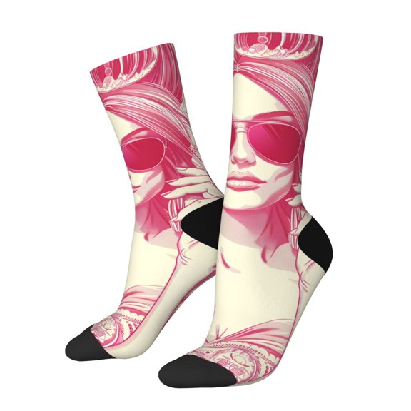Vsdgher Ace Of Diamonds Lady Crew Socks for Men & Women, Breathable Casual Athletic Ankle Socks