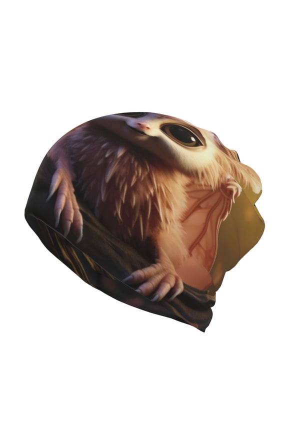 Adorable Fluffy Bat Slouchy Beanie Hat for Men/Women, Skull Cap Chemo Cap Night Sleeping Cap