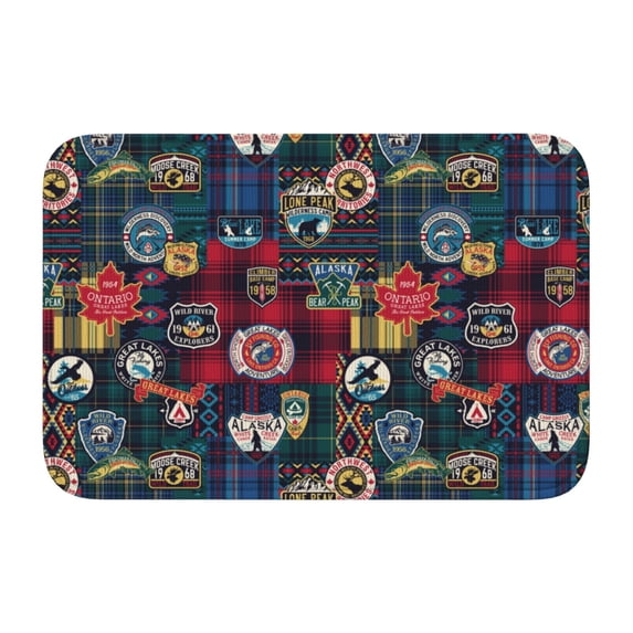 Vsdgher Adventure Camping Badge Hem Mat 40x60 - Multipurpose Doormat for Indoor & Outdoor Use - Welcome Your Guests with our Entrance Mat