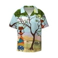 thumbnail image 1 of Vsdgher African Women Print Men's Wrinkle Free Untucked Cuban Shirt Business Casual Button Down Shirts Short Sleeve Shirt, 1 of 7