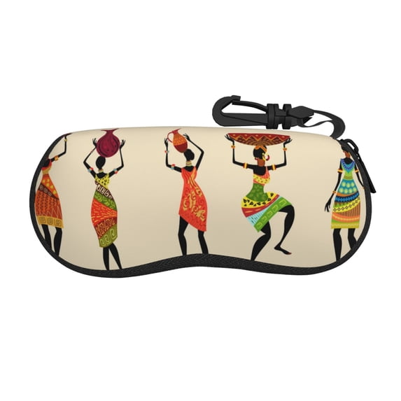 Vsdgher African Women Sunglasses Soft Case Neoprene Zipper Eyeglass Case, Zipper Portable Spectacle Cases for Men Women