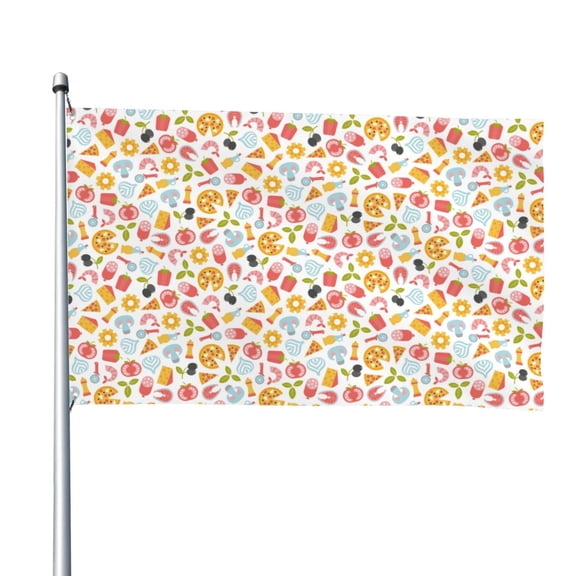 Vsdgher Afternoon Tea Print Outdoor Decorative Flag 4x6ft, Suitable for outdoor decoration, can be hung indoors, on outdoor lawns, balconies, parties