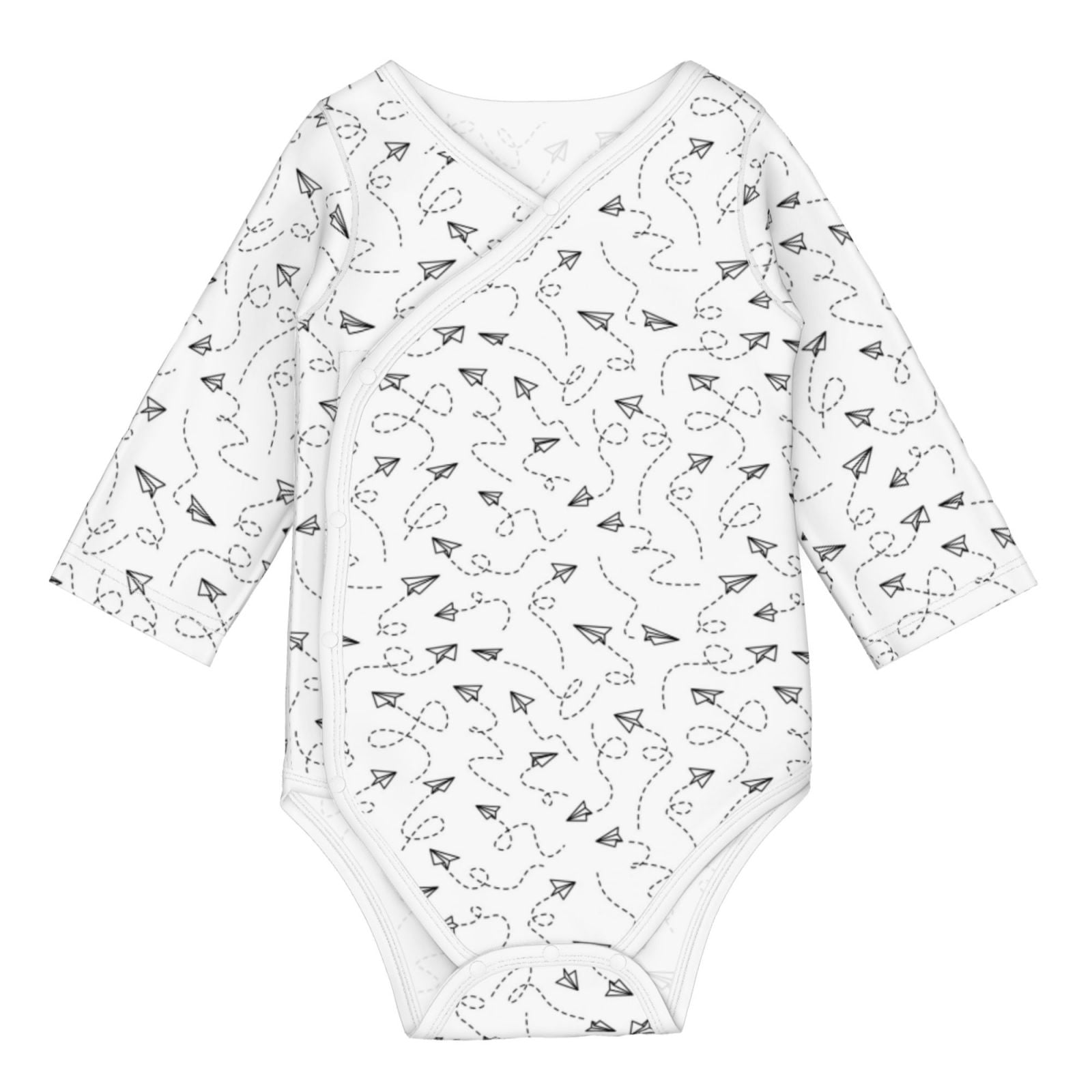 Vsdgher Airplane Long Sleeve Bodysuits One-piece 100% Organic Cotton for Infant Baby Boys, Girls, Unisex-2 Years