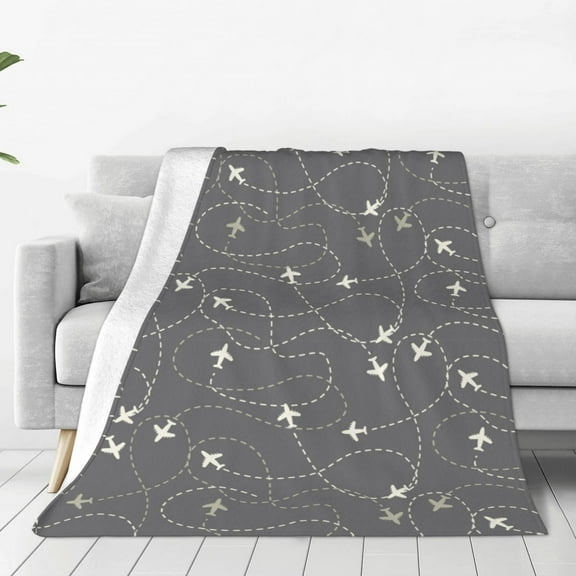 Vsdgher Airplane Routes Around The World Ultra-Soft Micro flannel Blanket Throw Blankets for Couch Sofa, Bed (4 sizes)-40"x30"