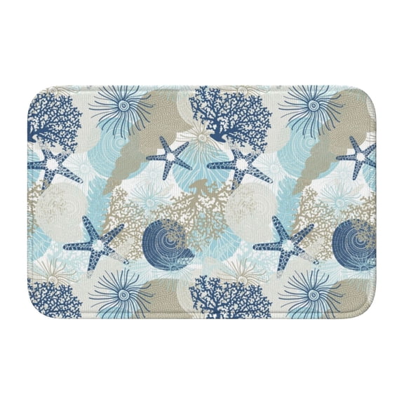 Vsdgher Algae Corals and Seashells Hem Mat 40x60 - Multipurpose Doormat for Indoor & Outdoor Use - Welcome Your Guests with our Entrance Mat