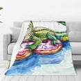 thumbnail image 1 of Vsdgher Alligator Donut Pool Float Ultra-Soft Micro flannel Blanket Throw Blankets for Couch Sofa, Bed (4 sizes)-50"x40", 1 of 7