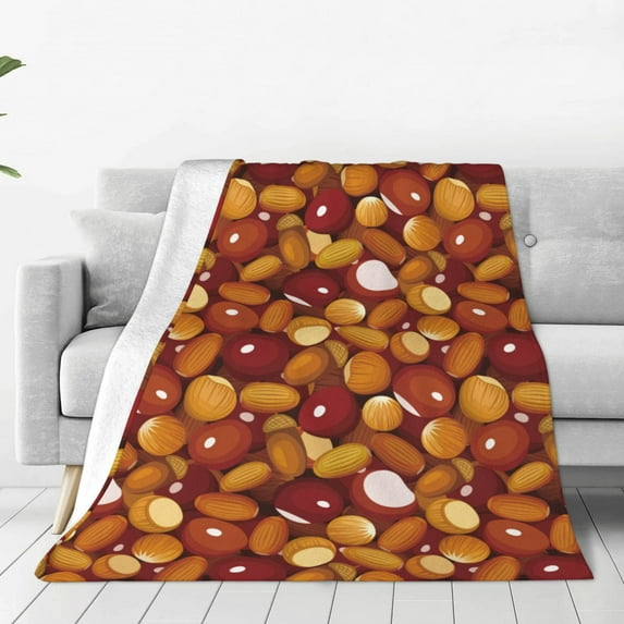 Vsdgher Almond Nuts Ultra-Soft Micro flannel Blanket Throw Blankets for Couch Sofa, Bed (4 sizes)-80"x60"