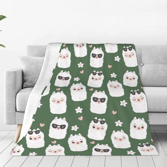 Vsdgher Alpaca Faces Ultra-Soft Micro flannel Blanket Throw Blankets for Couch Sofa, Bed (4 sizes)-40"x30"
