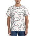 thumbnail image 1 of Vsdgher Alpacas and Hearts Print Men's Dry Fit Mesh Athletic Shirts Moisture Wicking Tennis T-Shirt Tops, 1 of 9
