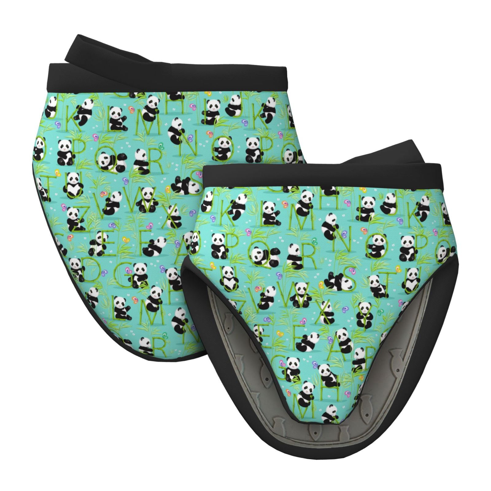 Vsdgher Alphabet And Panda NonSlip Mini Oven Mitt Set, Short Oven