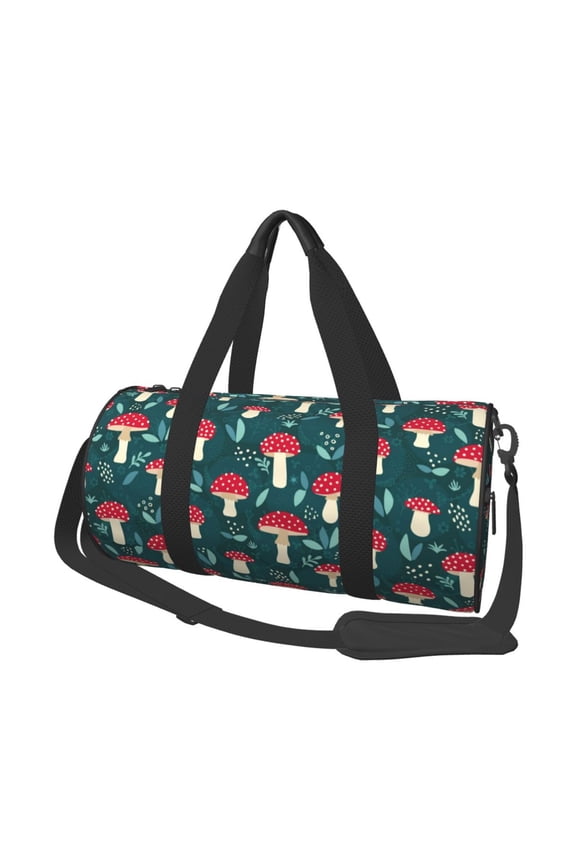 Amanita Mushroom 45L Foldable Duffel Bag, Sports Gym Bag,Overnight Bag, Portable Weekender Bag for Airplanes