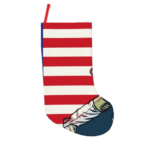 Vsdgher American Astronaut Runs Forward Christmas Stockings 18 inch Large Kids Stocking Bags Hanging Socks for Christmas Decor Decorations