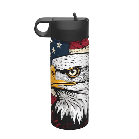 Vsdgher American Bald Eagle for Insulated Stainless Steel Water Bottle,18oz Sports Water Bottle Stainless Steel Reusable Tumbler for Sports, Travel, and School