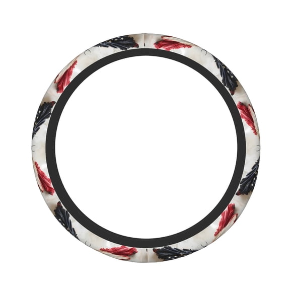 Vsdgher American Flag Butterfly Wall Pattern Elastic Car Steering Wheel Cover,Car Wheel Cover Protector Car Accessory for Steering Wheel with a Diameter of 14.5"-15"