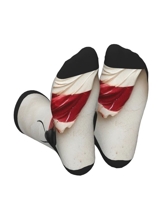 American Flag Butterfly Wall Unisex Crew Socks Lightweight Breathable Ventilation Ankle Socks, Mid-calf socks for Daily