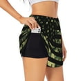 thumbnail image 1 of Vsdgher American Flag Camo Print Women's Running Double Layer Shorts High Waisted with Pockets Elastic Yoga Workout Athletic Gym Sports, 1 of 8
