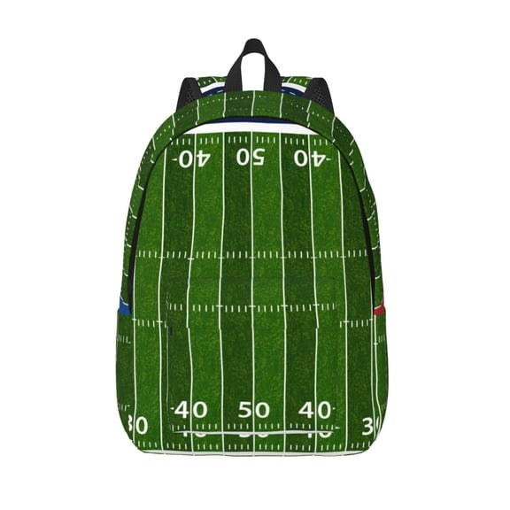 Vsdgher American Football Field Print Canvas Backpack Travel Rucksack Unisex Knapsack 15.7/17.7Inch Laptop Backpack for Work,College -Medium