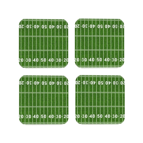 Vsdgher American Football Field2 Leather Coasters for Drinks, Durable Drink Coasters 4 Set for Tabletop Protection, Luxurious Home Décor and Housewarming Gift-Square