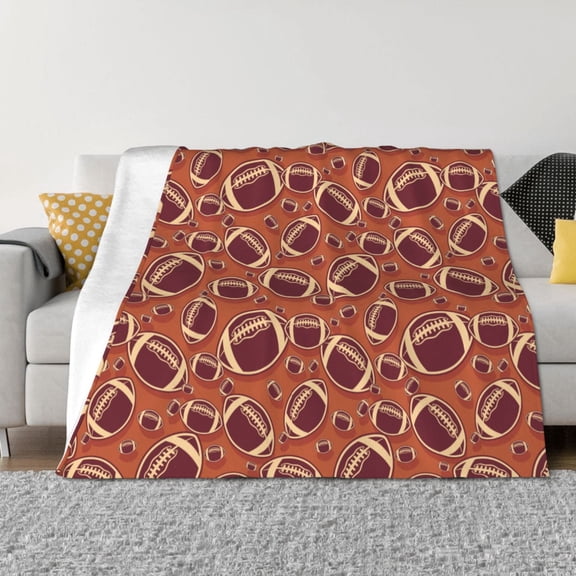 Vsdgher American Football1 Pattern Fleece Throw Blanket, Horizontal Fleece Bedding Home Decor for Couch & Bed All Season Use -40"x30"