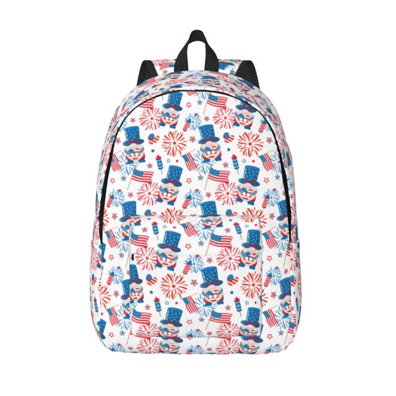 Vsdgher American Gnomes Print Canvas Backpack Travel Rucksack Unisex Knapsack 15.7/17.7Inch Laptop Backpack for Work,College -Medium