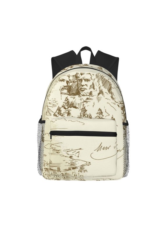 American Monuments Unisex Large Capacity Bookbag, Schoolbag, Casual Daypack for High School, College, Teens, Travel, Work