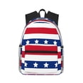 thumbnail image 1 of Vsdgher American Patriotic Stars And Stripes Print Unisex Large Capacity Bookbag Schoolbag Casual Daypack for High School/College/Teens/Travel/Work, 1 of 8