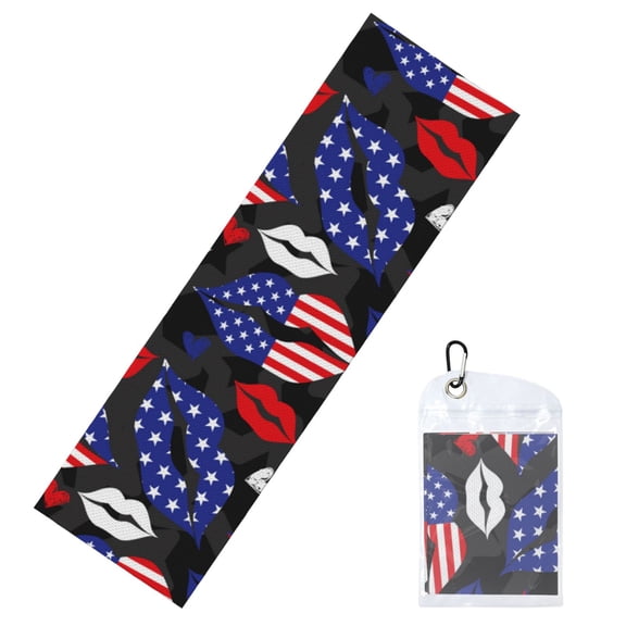 Vsdgher American With Lips Cooling Towel (40"x12"), Soft Breathable Chilly Towel, Ice Towel, Microfiber Towel for Sport, Workout & More Activities