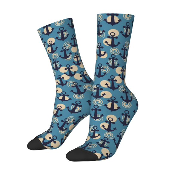 Vsdgher Anchors Crew Socks for Men & Women, Breathable Casual Athletic Ankle Socks