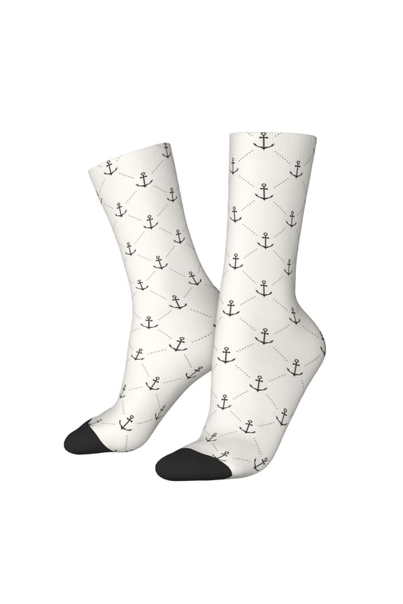 Anchors Crew Socks for Men & Women, Breathable Casual Athletic Ankle Socks