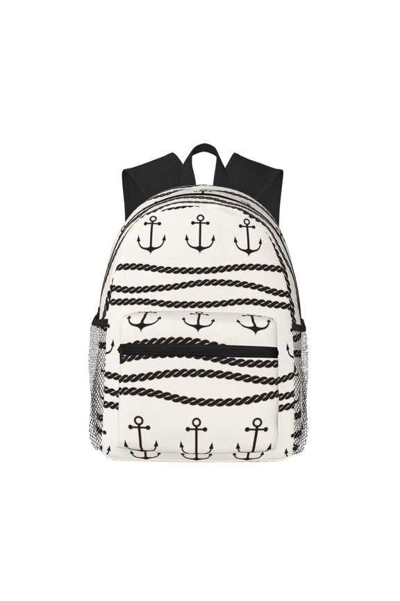 Anchors and Ropes Print Unisex Large Capacity Bookbag Schoolbag Casual Daypack for High School/College/Teens/Travel/Work