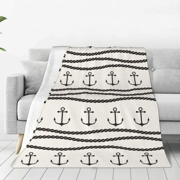 Vsdgher Anchors and Ropes Ultra-Soft Micro flannel Blanket Throw Blankets for Couch Sofa, Bed (4 sizes)-80"x60"