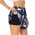 thumbnail image 1 of Vsdgher Angry Shark Print Women's Running Double Layer Shorts High Waisted with Pockets Elastic Yoga Workout Athletic Gym Sports, 1 of 8
