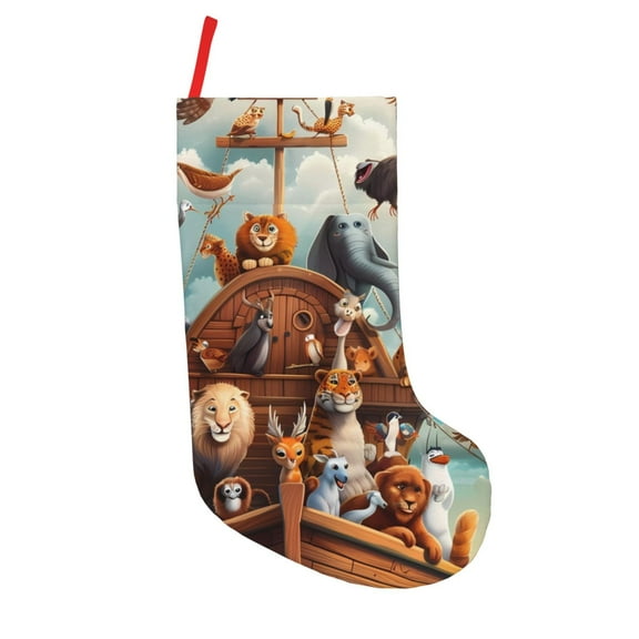 Vsdgher Animal Filled Noahs Ark Christmas Stockings 18 inch Large Kids Stocking Bags Hanging Socks for Christmas Decor Decorations